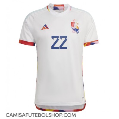Camisa de time de futebol Bélgica Charles De Ketelaere #22 Replicas 2º Equipamento Mundo 2022 Manga Curta